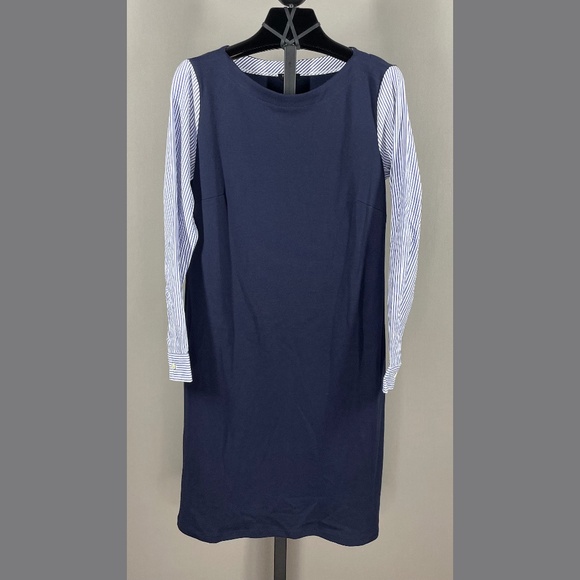 NEW Talbots Dress Womens Small petite blue sheath shift nautical casual classic - Picture 1 of 9